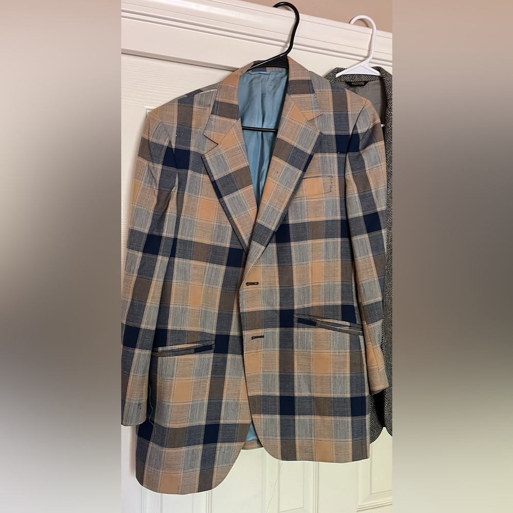 40s plaid suit coat